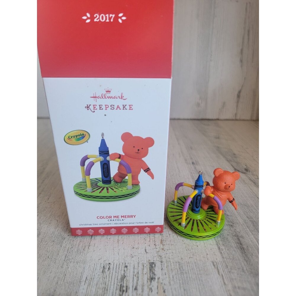 Hallmark Color Me Merry Crayola Carousel ornament Xmas‎